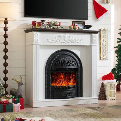 45" Electric Fireplace with Mantel, Farmhouse Electric Fireplaces TV Stand - Image 7