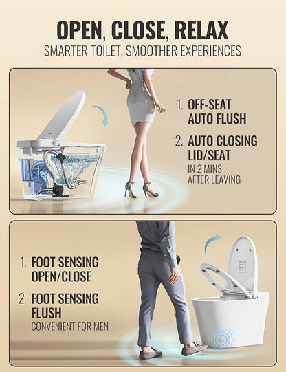 Luoware Smart Toilet with Bidet Built in, Luxury One Piece Elongated Bidet - Image 4