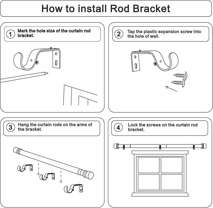 Latest Curtain Rods for Windows 28 to 120 Inches Length Adjustable 1 Inch - Image 7