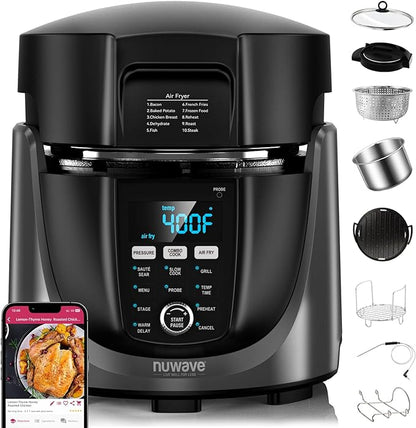 Nuwave Duet Electric Pressure Cooker & Air Fryer Combo, 450 IN 1 Slow Cooker & by NuWave