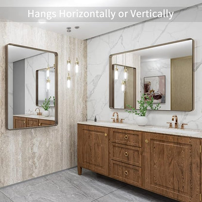 LOAAO 40”X30” Bronze Bathroom Mirrors - Image 4