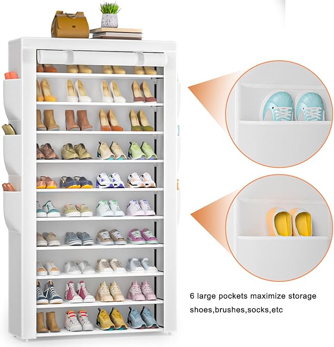 OYREL Shoe Rack 10Tier Large Capacity 50-56Pairs Beautiful Tall Shoe Shelf Free - Image 5