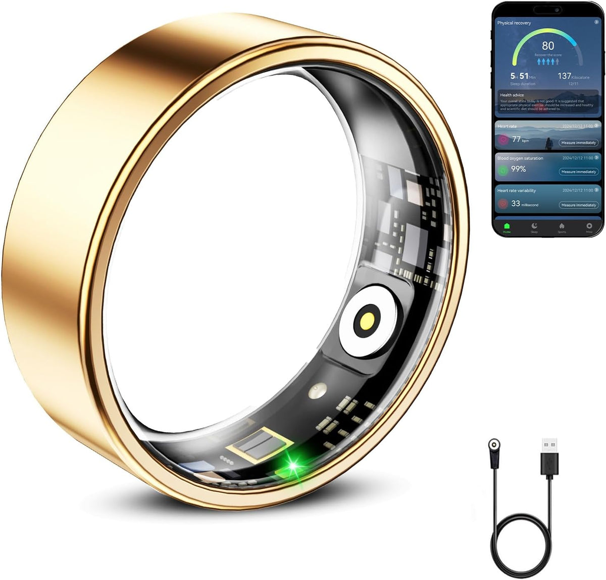 mirlray smart ring for women & men, smart, main product view