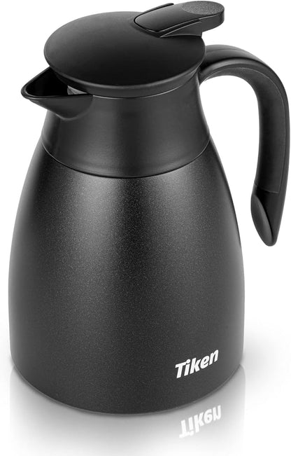 Tiken 34 Oz Thermal Coffee Carafe, Stainless Steel Insulated Vacuum Coffee by WelcometoTikenWare