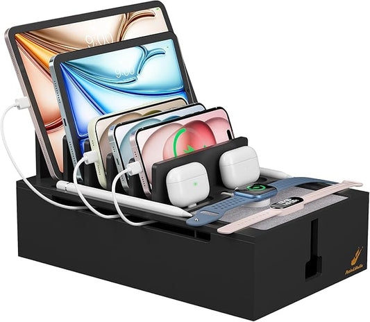 Pezin & Hulin Bamboo Charging Station, Electronic Devices Organizer by PezinHulin