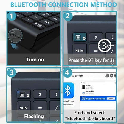 Lekvey Bluetooth Number Pad for Laptop, Wireless Numeric keypad, 28 Keys Numpad - Image 3