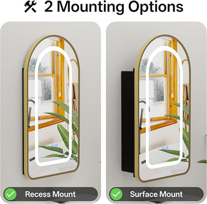 LED Arched Bathroom Medicine Cabinet - Image 4