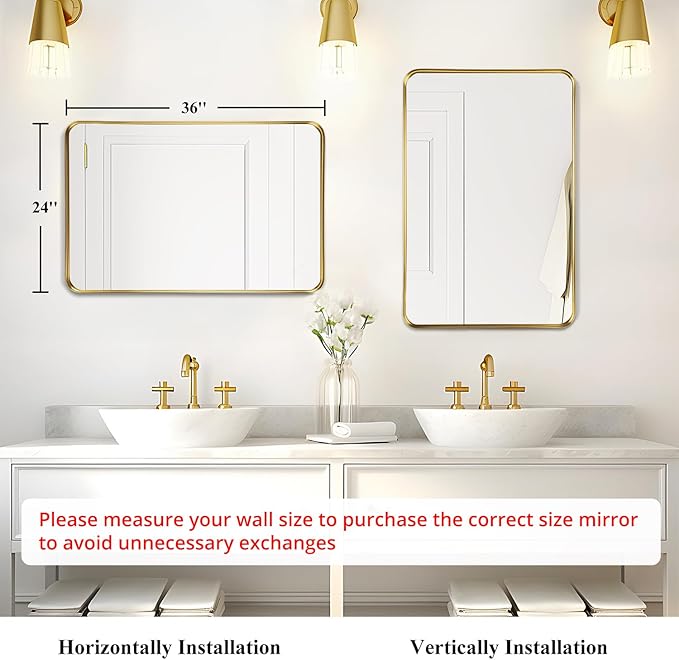 Fabuday Gold Mirror Bathroom Wall - Image 2