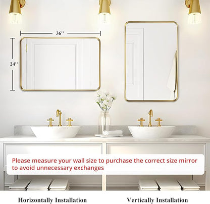 Fabuday Gold Mirror Bathroom Wall - Image 2