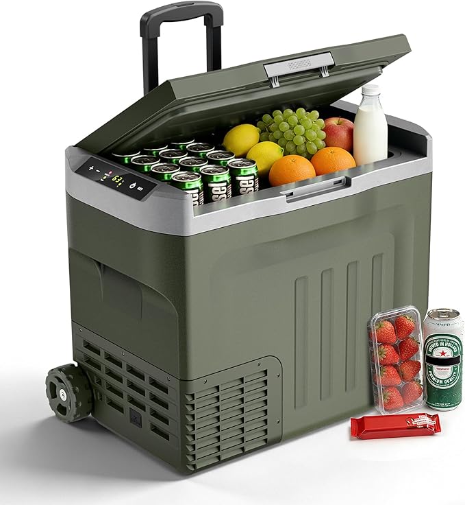 12V Portable Refrigerator, 42 Quart Dual-Voltage 12V/24V DC Car Cooler by Electactic