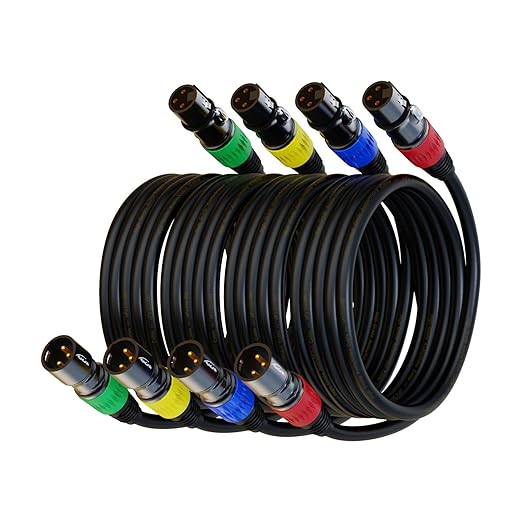 AuxLink XLR Cables, XLR Microphone Cable 10 ft 4 Pack by AuxLinkcable