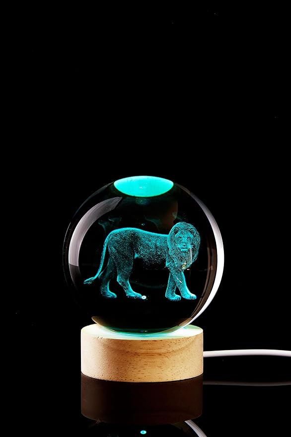 3D Crystal Ball Lamp with Lifelike LED Lion, 16 Color Changing Light, Dimmable - Image 8