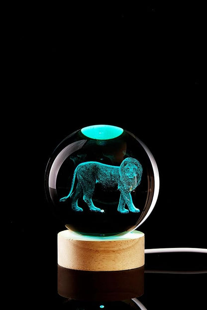 3D Crystal Ball Lamp with Lifelike LED Lion, 16 Color Changing Light, Dimmable - Image 8