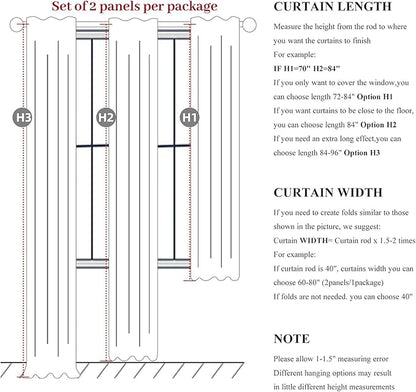 Warm Cream Blackout Curtains 60 Inches Extra Wide Linen 90 Inch Length - Image 4