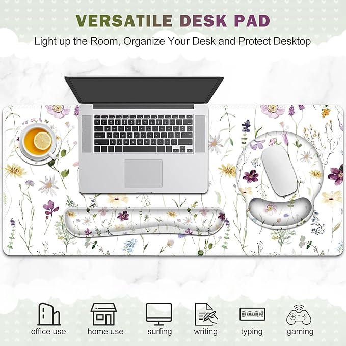 Gaming Mouse Pad, Large Desk Mat, Cute Desk Pad Protector, 4in1 XXL Mousepad + - Image 7