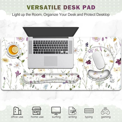 Gaming Mouse Pad, Large Desk Mat, Cute Desk Pad Protector, 4in1 XXL Mousepad + - Image 7