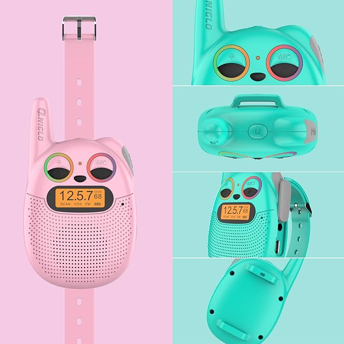 Qniglo Walkie Talkies for Kids Rechargeable 2 Pack, Wrist Watch Walkie Talkies - Image 4
