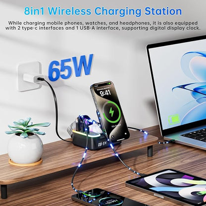 Qi2 Wireless Charger 8in1 Magnetic Wireless Charger Fast Charging Station - Image 5