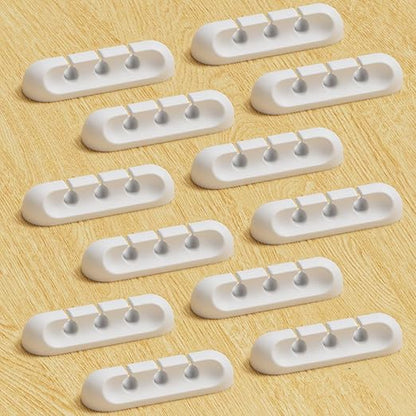 Apromisith USB Cable Organizer Clips Cord Holder, 12 Packs White Self Adhesive by Apromisith