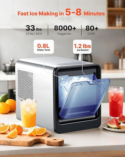 VEVOR Countertop Ice Maker, 33 lbs per Day, Self-Cleaning Portable Machine - Image 2