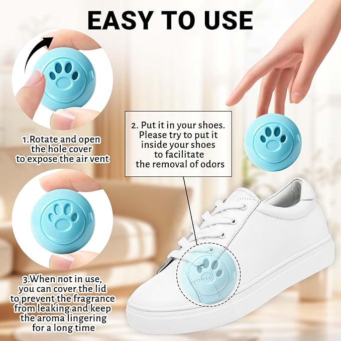 STRN Sneaker Deodorizer Balls 8 Packs Baby Powder Scent Shoe Odor Elimination - Image 3