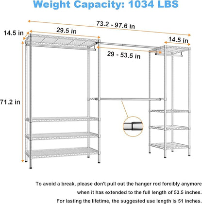 Ulif E11 Heavy-Duty Garment Rack, Metal Freestanding Clothes Rack and Closet - Image 5