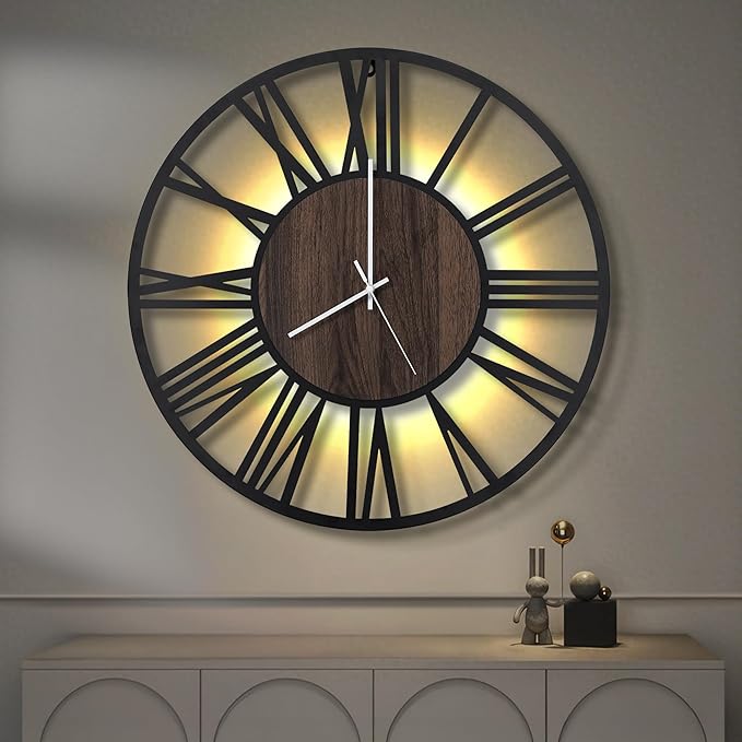 LEIKE Large Wall Clocks with Night Light Battery Operated, Silent Non Ticking by LEIKEWALLCLOCK