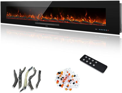 72" Electric Fireplace, Recessed & Wall Mounted Fireplace Heater 13 * 13 Colors by Dreamflame