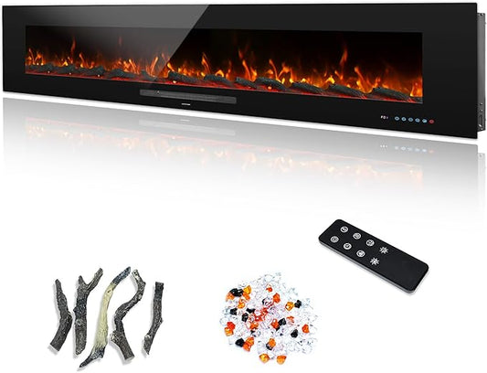 72" Electric Fireplace, Recessed & Wall Mounted Fireplace Heater 13 * 13 Colors by Dreamflame