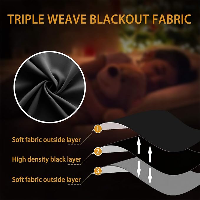 Black Out Curtains 45 Inch Long 2 Panels Burg - Image 7