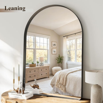Black Arched Bathroom Mirror 30x40 Inch Arch Mirror for Wall | Vanity Mirror Over Sink with Tempered Glass, Aluminum Alloy Deep Frame, Farmhouse for Bedroom, Entryway, Living Room