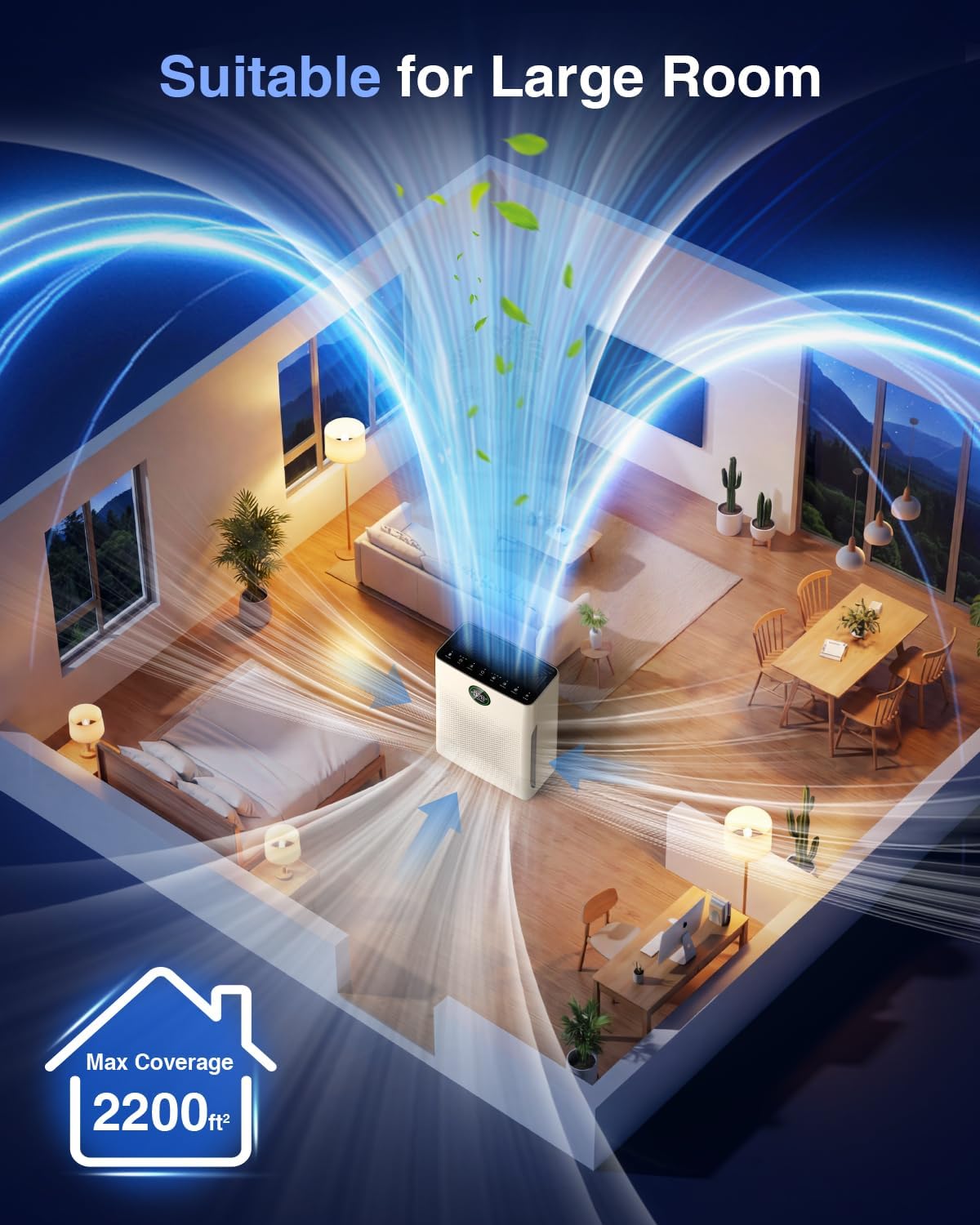 air purifiers for home large room up to showing dimensions