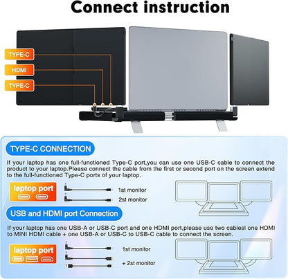 2025 New Upgraded Laptop Screen Extender Portable Monitor, 1080P FHD IPS Screen - Image 6