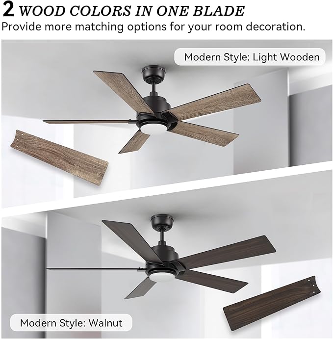 SMAAIR Smart Ceiling Fan with Light, 48inch Indoor and Outdoor ceiling fan with - Image 7