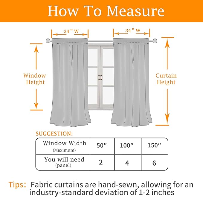 LAMIT 100% Blackout Short Linen Curtains, 48 Inch Length Linen Textured Thermal - Image 9