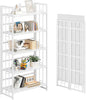 4NM No Assembly 5 Tiers Folding Bookshelf, 59.4" H Foldable Storage Shelves by 4NM