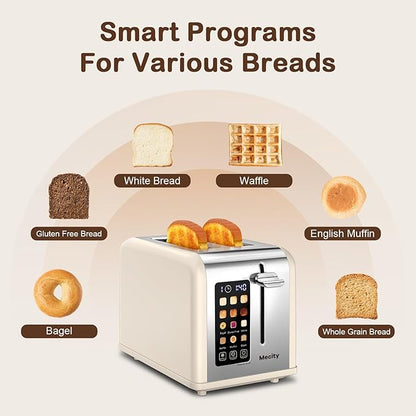 Mecity 2 Slice Touch Screen Toaster, 1.5" Wide Slot, Stainless Steel Smart - Image 3