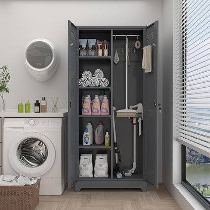 GREATMEET 72.8" H Utility Closet, Broom Closet Storage Cabinet - Image 6
