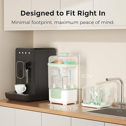 Momcozy Bottle Sterilizer and Dryer, Modular Nesting Space Saving Design - Image 3