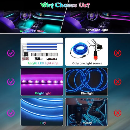 Acrylic Interior Car LED Strip Light, AMKI Car Neon Light - Image 5