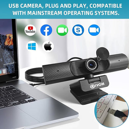 Oivom Webcam with Microphone and Speaker, 1080P Web Camera - Image 5