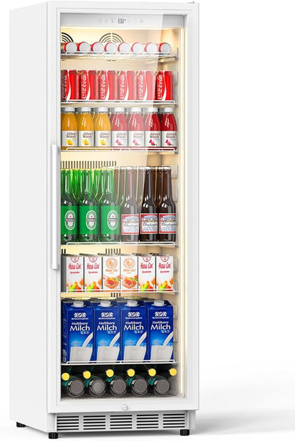 Commercial Merchandiser Refrigerator, 13.8 Cu Ft Display Beverage Fridge by Velivi