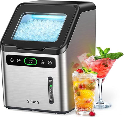 Silonn Nugget Ice Makers Countertop, Timer Pebble Ice Maker by Silonn