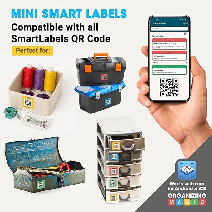SmartLabels | Small QR Code Stickers | Mini 1.5 x 1.5 inch QR Code Labels | - Image 3
