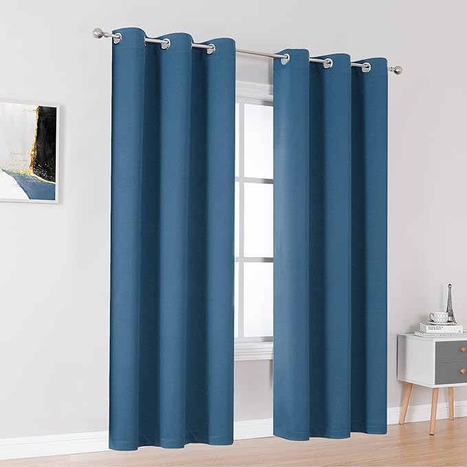 DUALIFE Blue Blackout Curtains Denim - Image 2