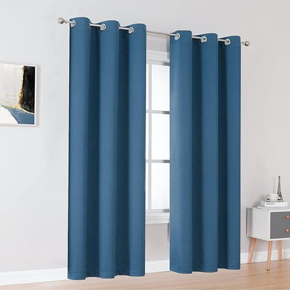 DUALIFE Blue Blackout Curtains Denim - Image 2