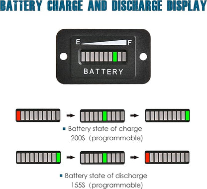 Runleader 48V LED Battery Level Indicator, Programmable Battery Charge Meter - Image 3