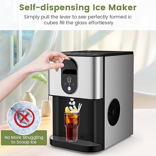 COSTWAY Self Dispensing Nugget Ice Maker Countertop, 56 Lbs/24H Soft Chewable - Image 2