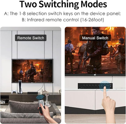 RuiPuo 8-Input to 1-HDMI-Output Converter Switchbetween Quick Different Sources - Image 6