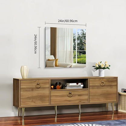 CILIBER Frameless Mirror, 24x24 inch Square Bathroom Mirrors - Image 8
